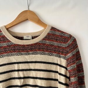 Wallace | wool blend striped sweater 3/4 sleeve